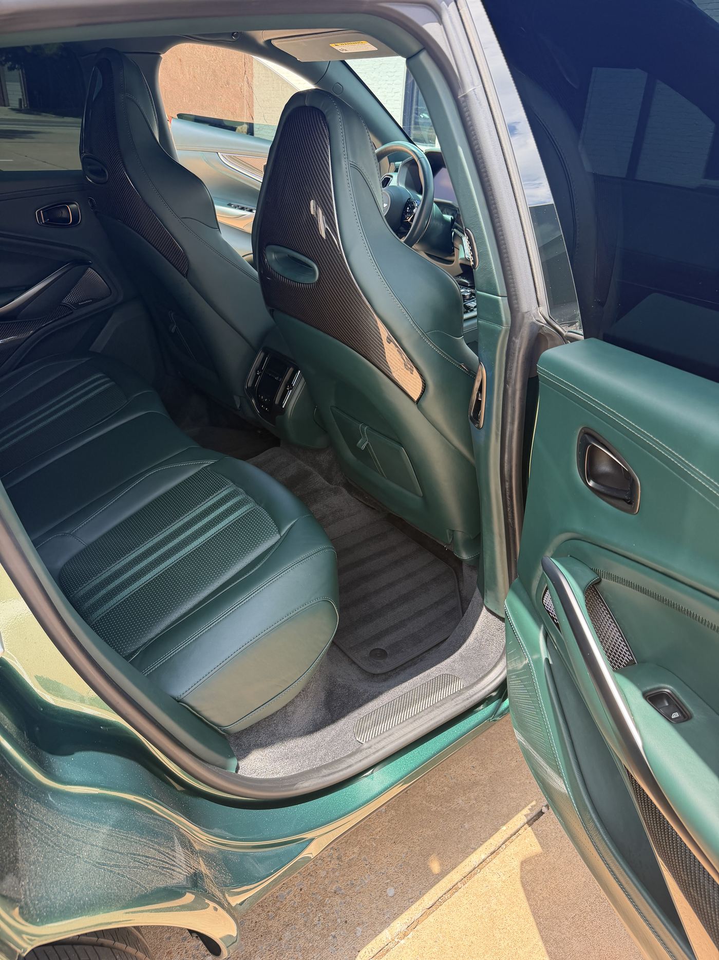 Aston Martin DBX rear cabin with freshly cleaned carpets